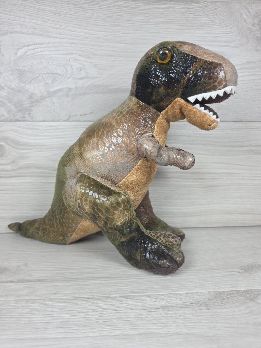 Aurora Plush T-Rex Dinosaur Shiny Scale-Patterned Green Brown SU66